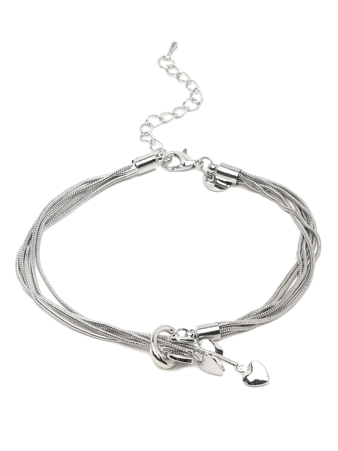 YouBella Women 2 Silver-Toned Silver-Plated Kada Bracelet