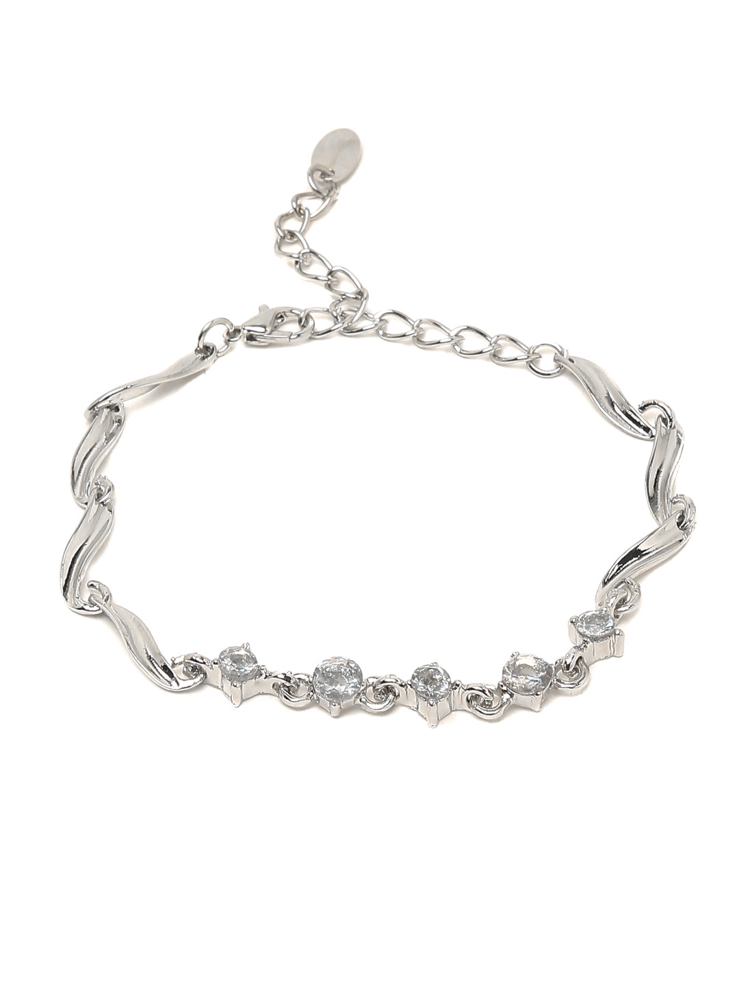 YouBella Jewellery Silver Plated Stylish Latest Crystal Combo of Bracelet Bangle Jewellery for Girls and Women (Crystals)