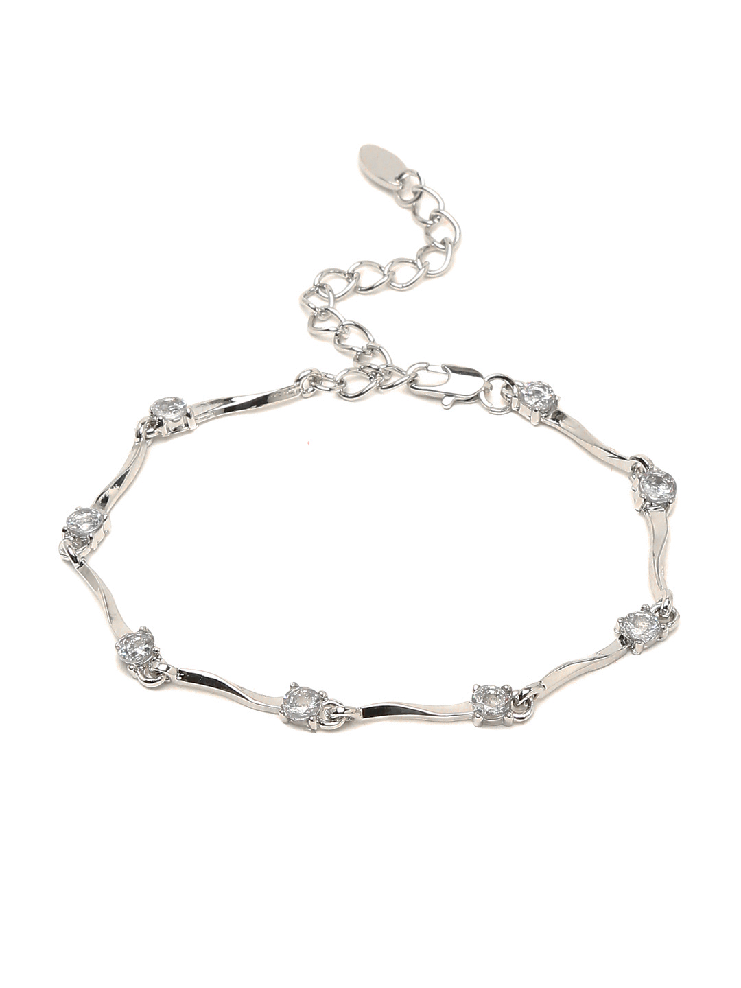 YouBella Jewellery Silver Plated Stylish Latest Crystal Combo of Bracelet Bangle Jewellery for Girls and Women (Crystals)