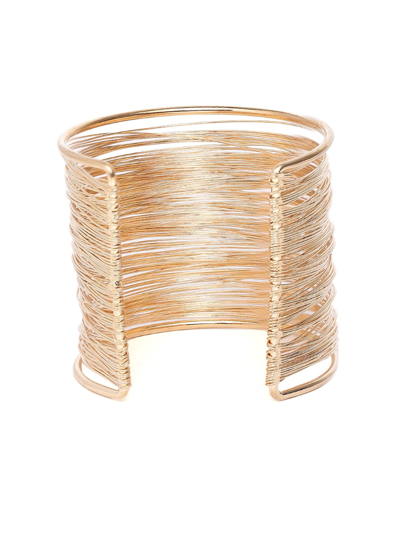 YouBella Rose Gold Plated Stone Studded Bangle Style Bracelet