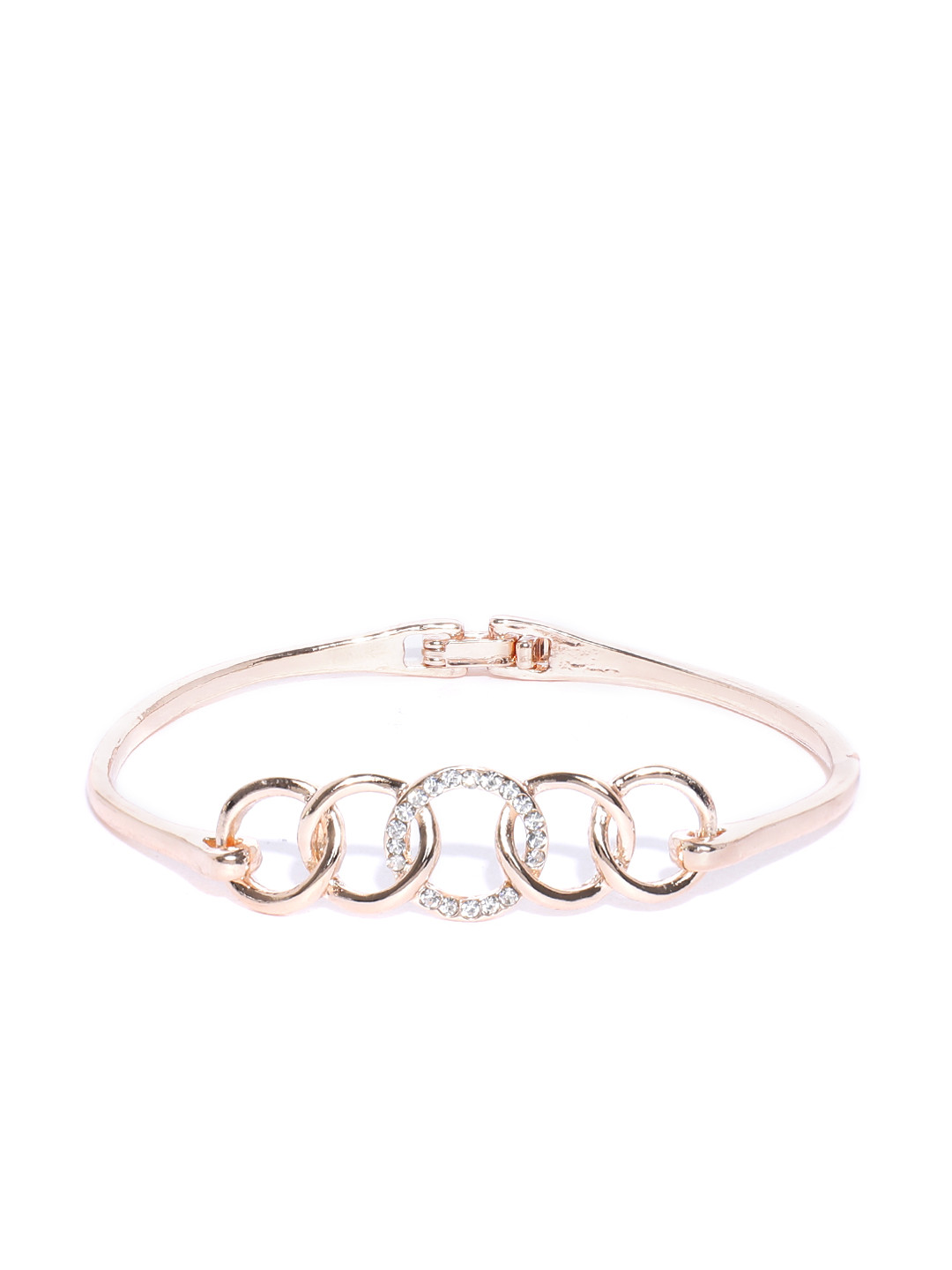 YouBella Rose Gold Plated Stone Studded Bangle Style Bracelet