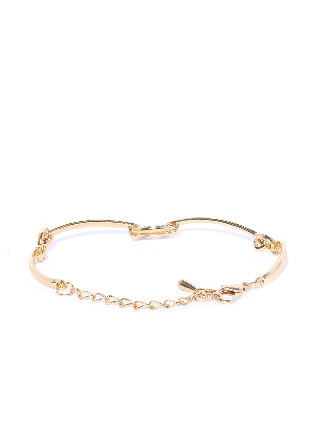 YouBella Blue Silver Plated Stone Studded Link Bracelet