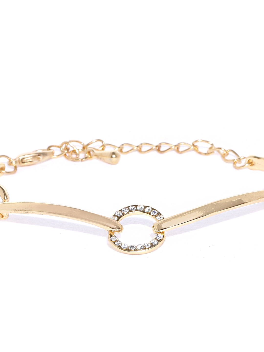 YouBella Blue Silver Plated Stone Studded Link Bracelet
