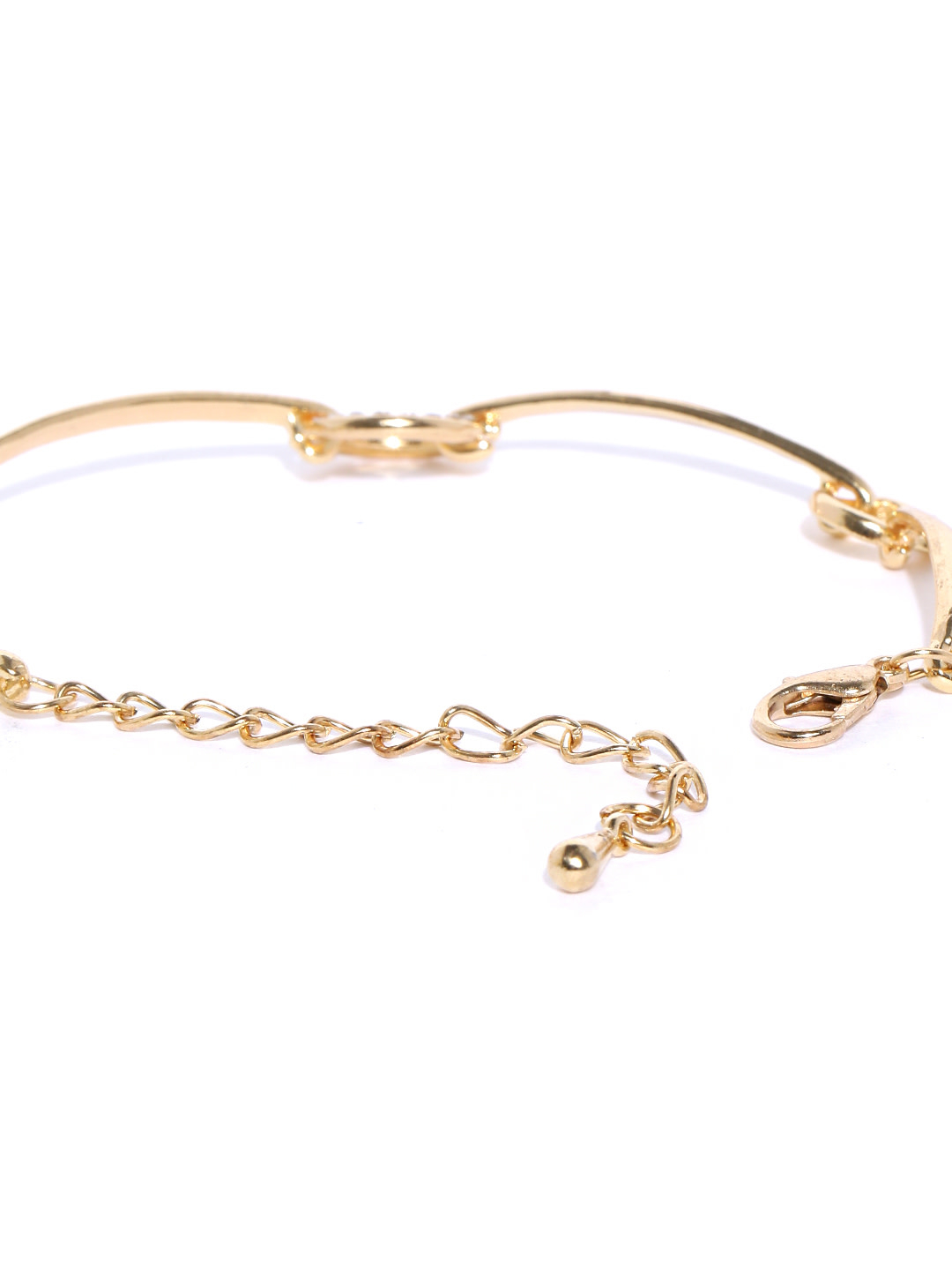 YouBella Blue Silver Plated Stone Studded Link Bracelet