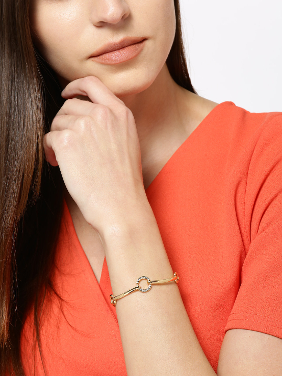 YouBella Blue Silver Plated Stone Studded Link Bracelet