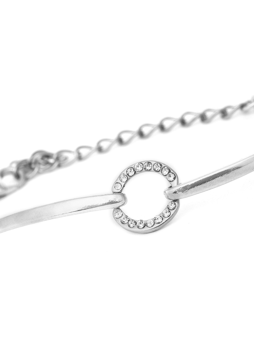 YouBella Rose Gold Plated Stone Studded Link Bracelet