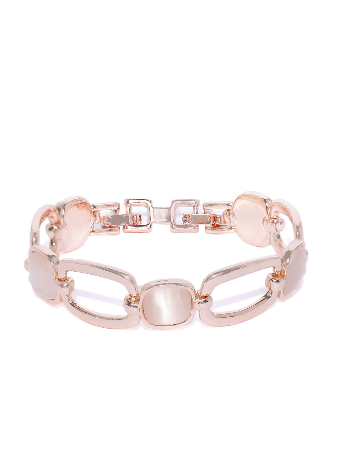 YouBella Rose Gold Plated Stone Studded Link Bracelet