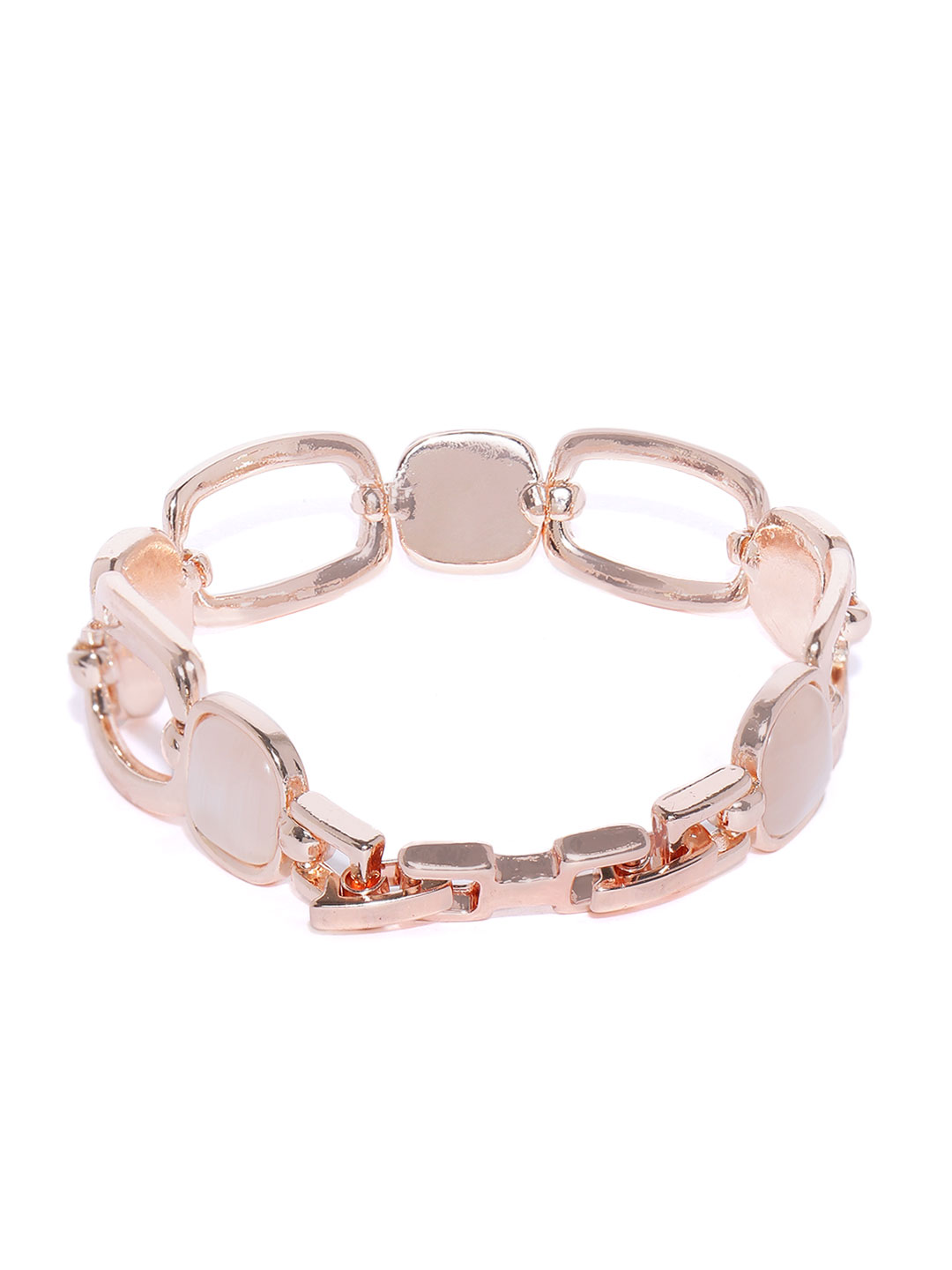 YouBella Rose Gold Plated Stone Studded Link Bracelet