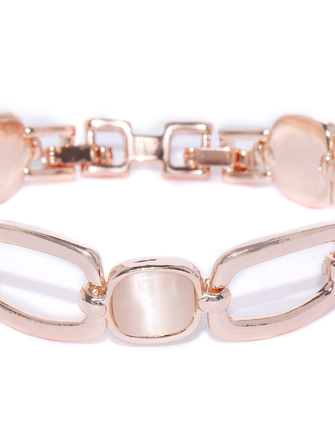 YouBella Rose Gold Plated Stone Studded Link Bracelet