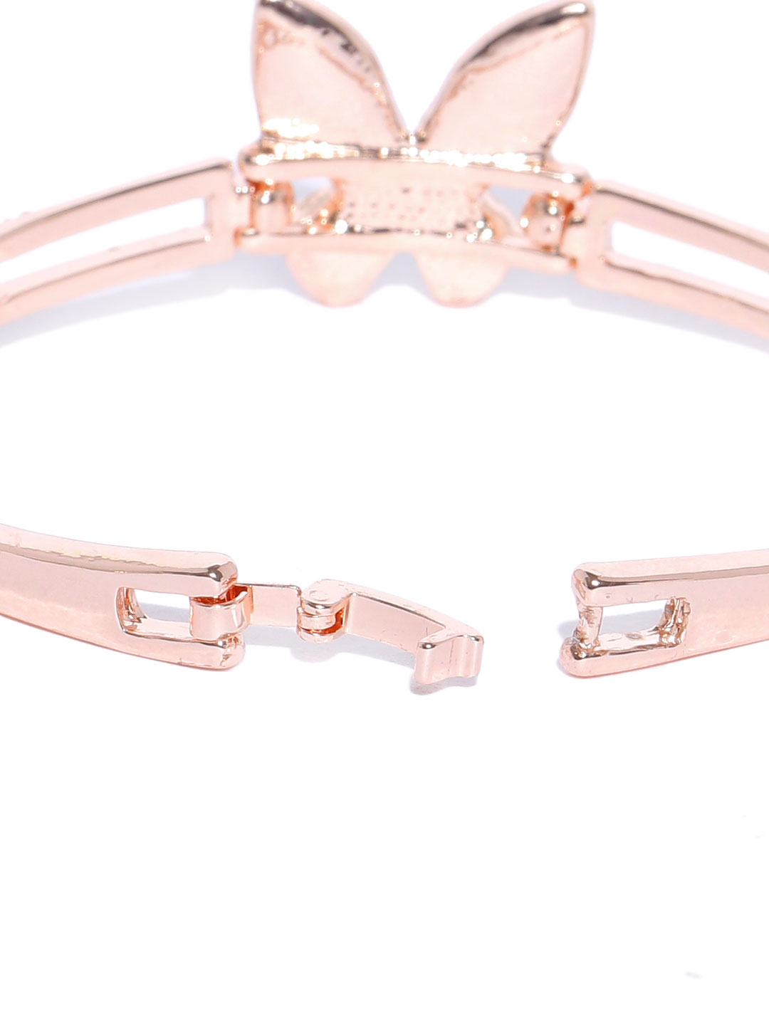 YouBella Peach-Coloured  Blue Rose Gold-Plated Stone-Studded Link Bracelet