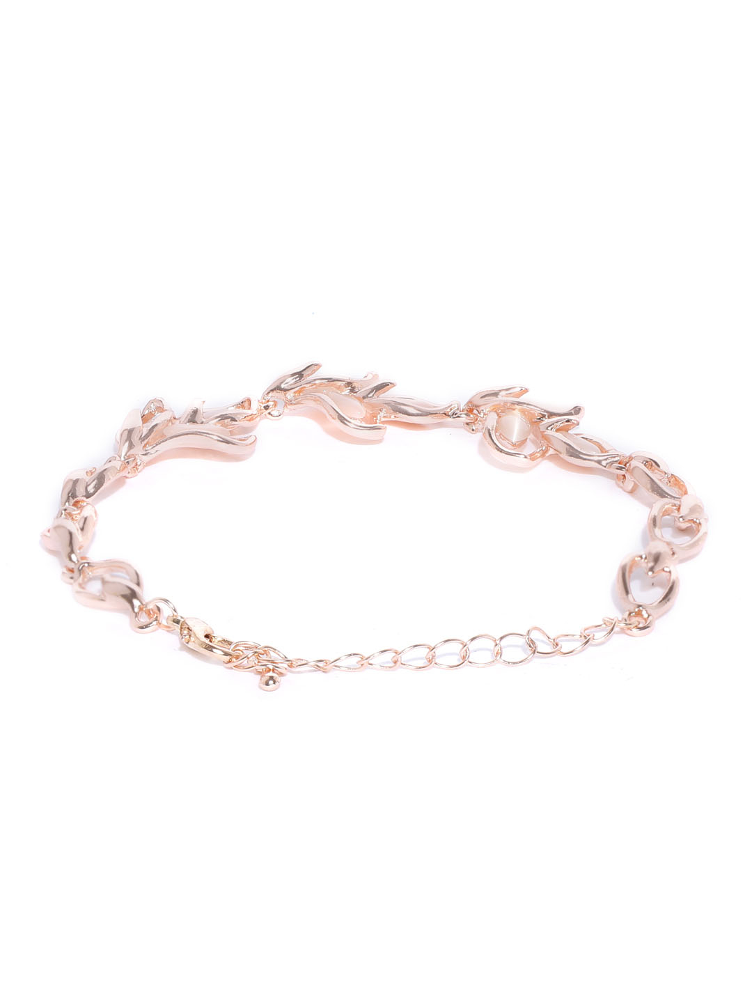 YouBella Blue Silver-Plated Stone Studded Charm Bracelet