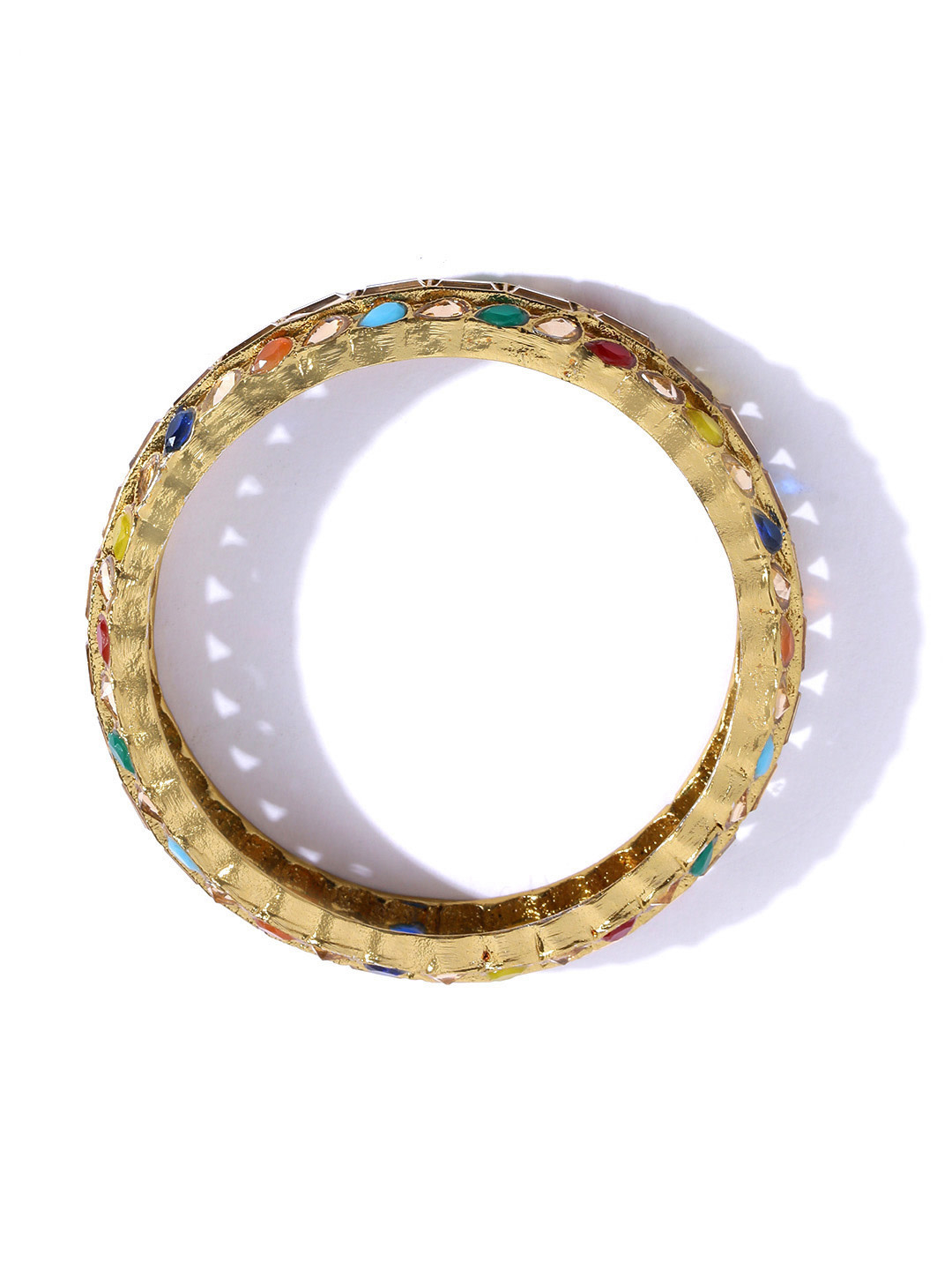 YouBella Set of 2 Antique Gold-Plated Stone-Studded Bangles