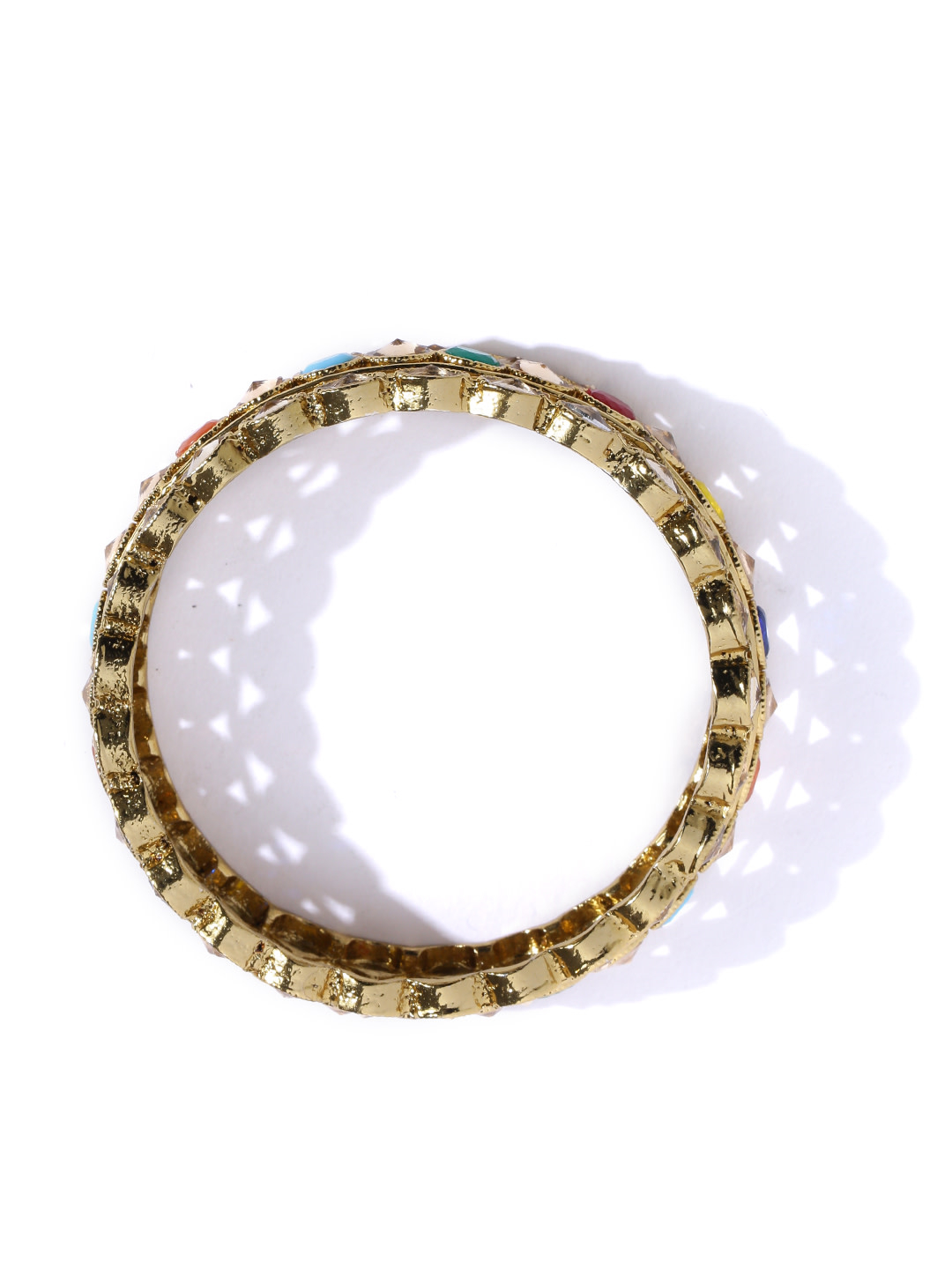 YouBella Set of 2 Antique Gold-Plated Stone-Studded Bangles