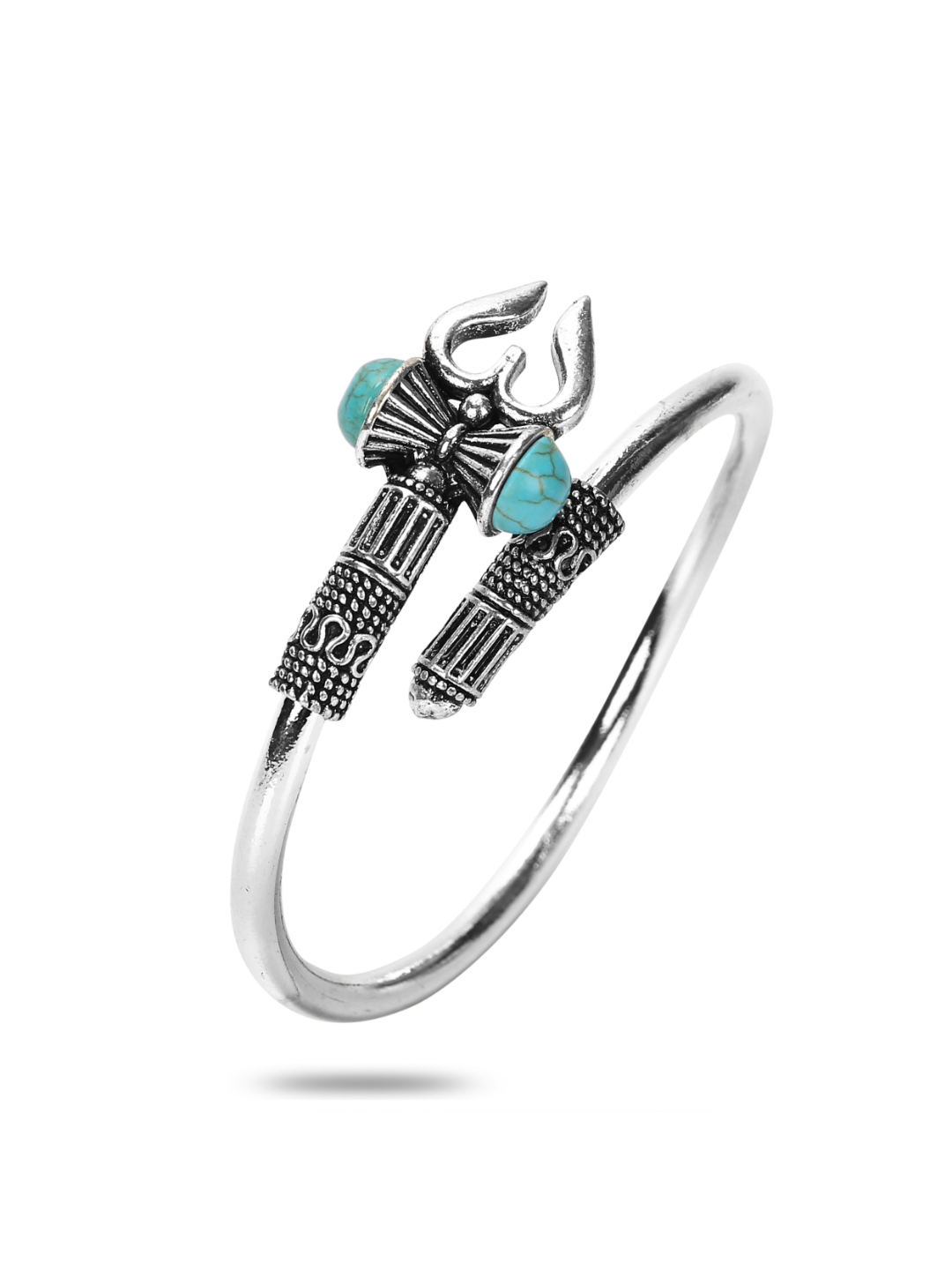 YouBella Jewellery Silver Plated Oxidised Shiva Trishul Style Bracelet for Men and Boys