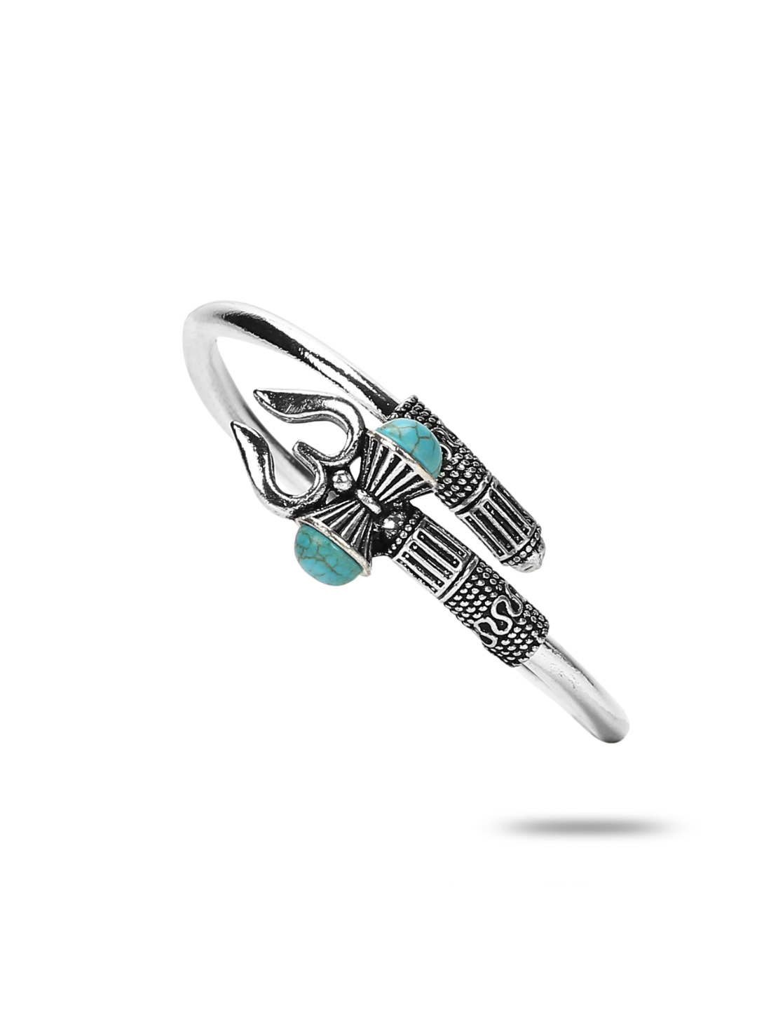 YouBella Jewellery Silver Plated Oxidised Shiva Trishul Style Bracelet for Men and Boys