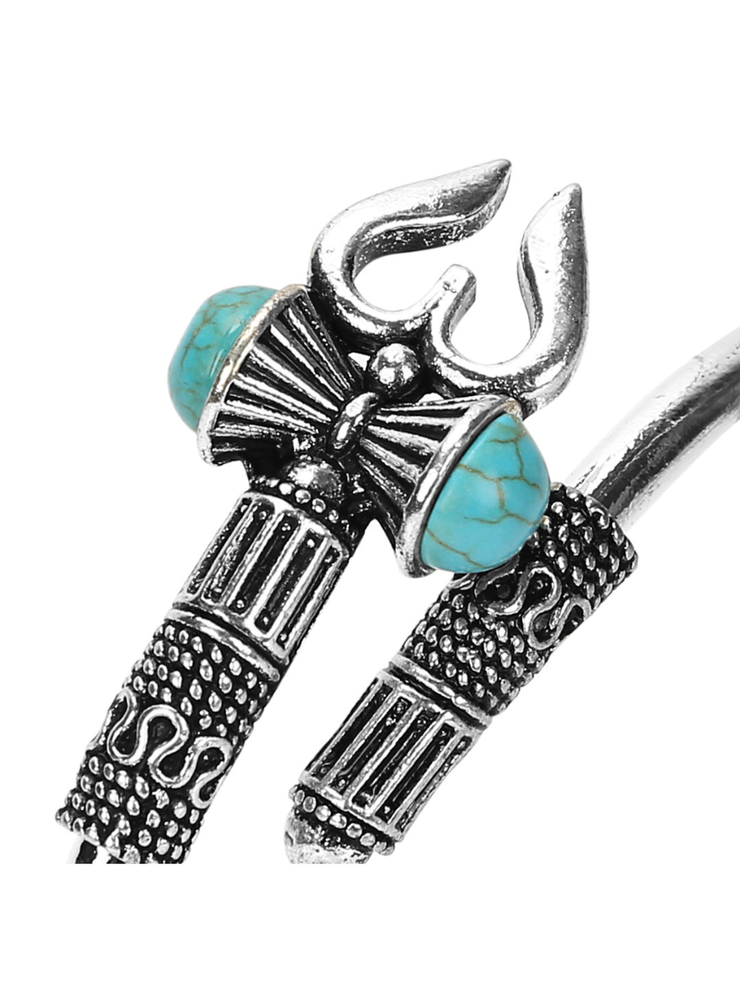 YouBella Jewellery Silver Plated Oxidised Shiva Trishul Style Bracelet for Men and Boys