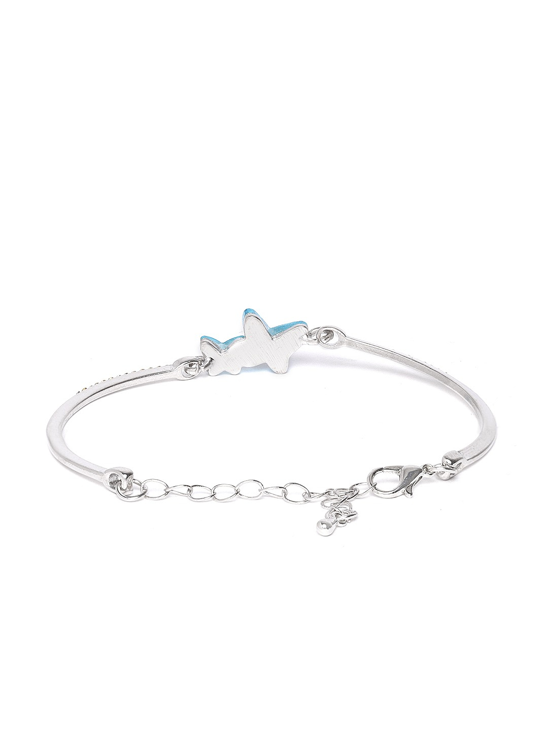YouBella Purple Silver-Plated Stone Studded Charm Bracelet