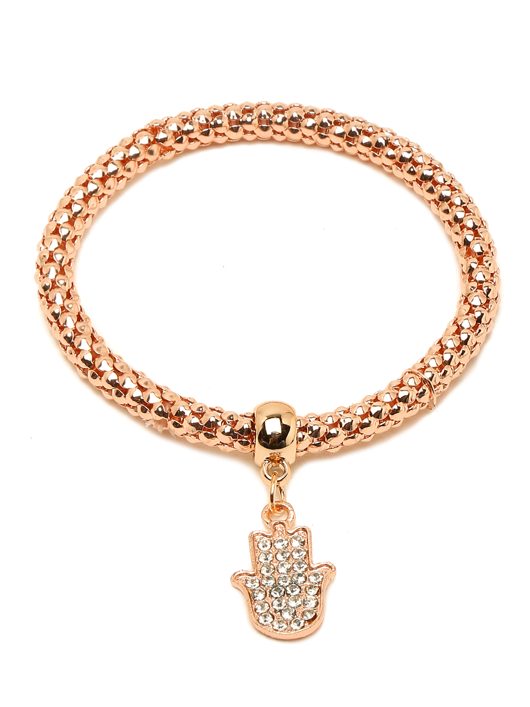 YouBella Jewellery Silver and Rose Gold Crystal Bracelet Bangle Jewellery for Girls and Women (Style - 8)