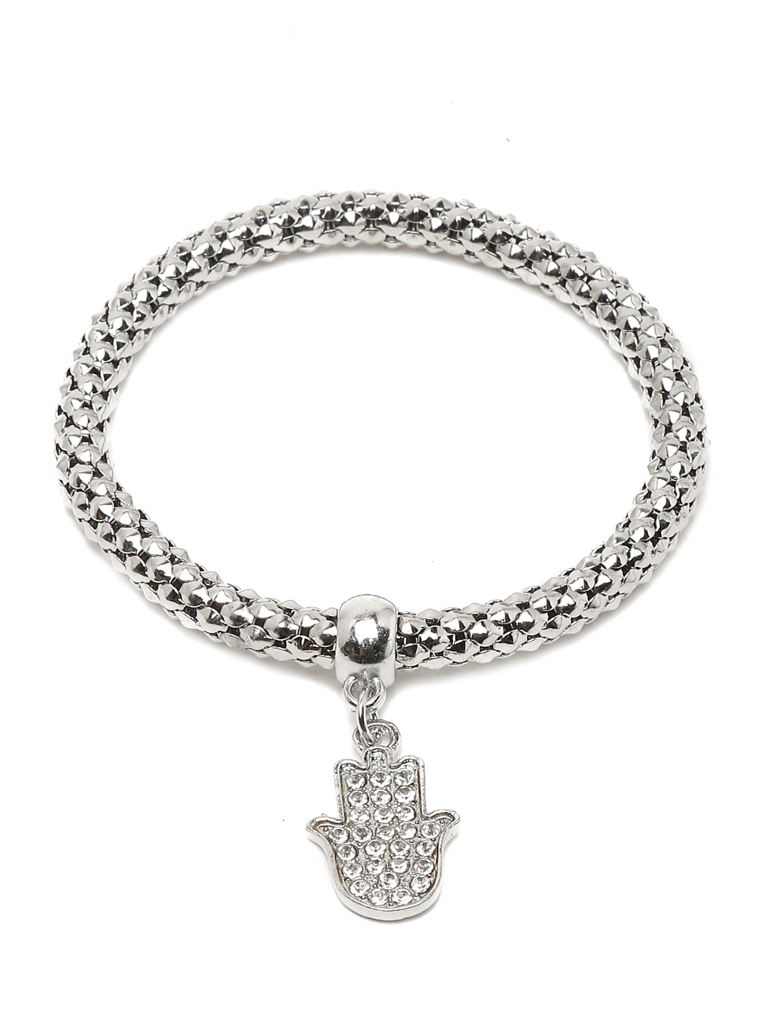 YouBella Jewellery Silver and Rose Gold Crystal Bracelet Bangle Jewellery for Girls and Women (Style - 8)