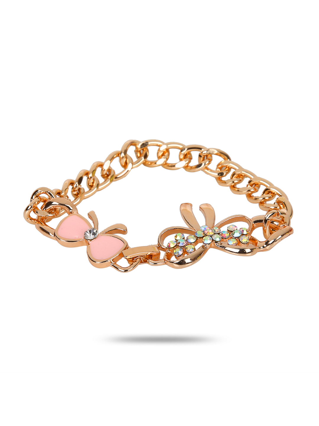 YouBella Stylish Jewellery Gold Plated Charm Bracelet for Women (Rose Gold) (YBBN_91715)