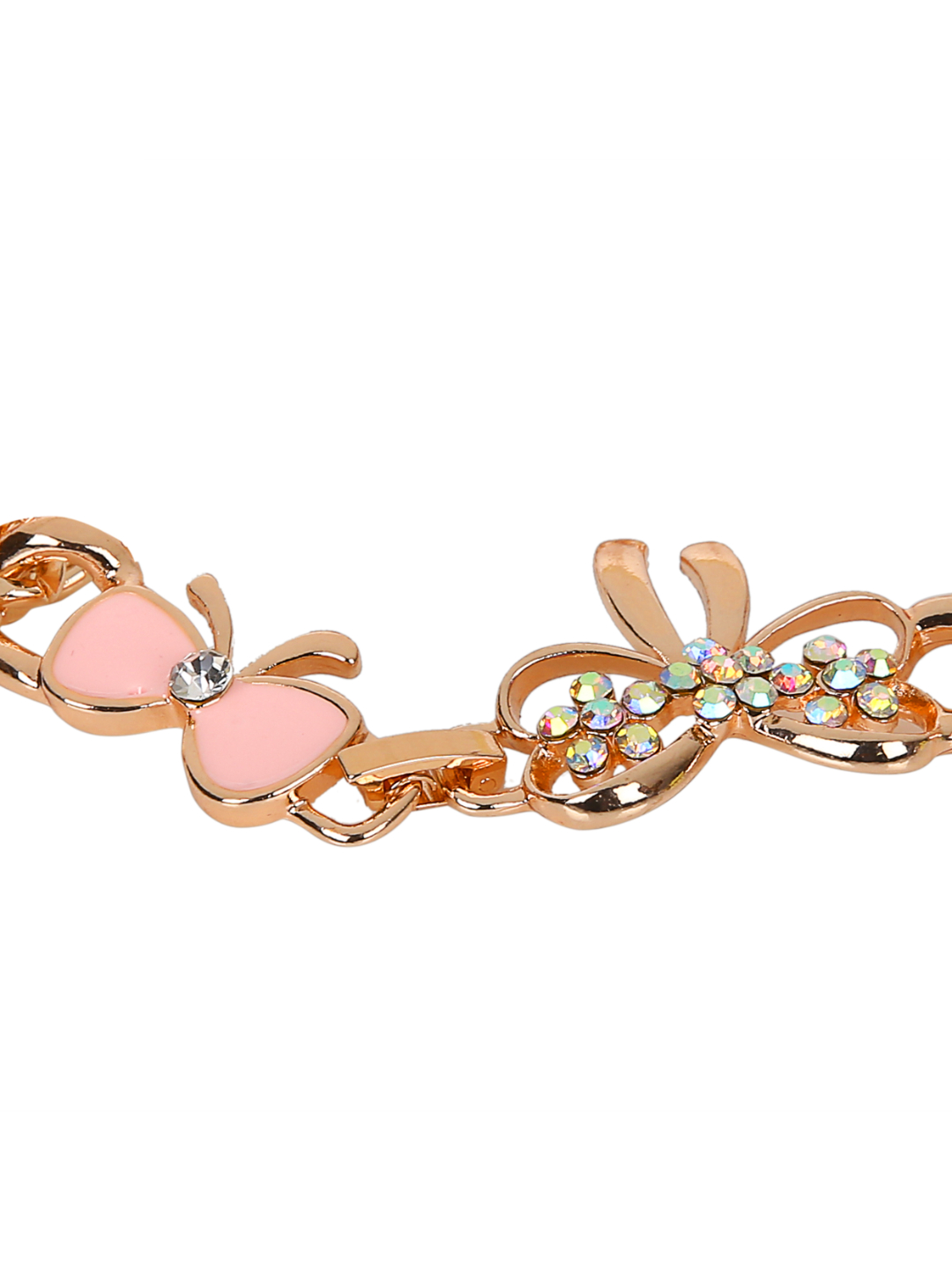 YouBella Stylish Jewellery Gold Plated Charm Bracelet for Women (Rose Gold) (YBBN_91715)
