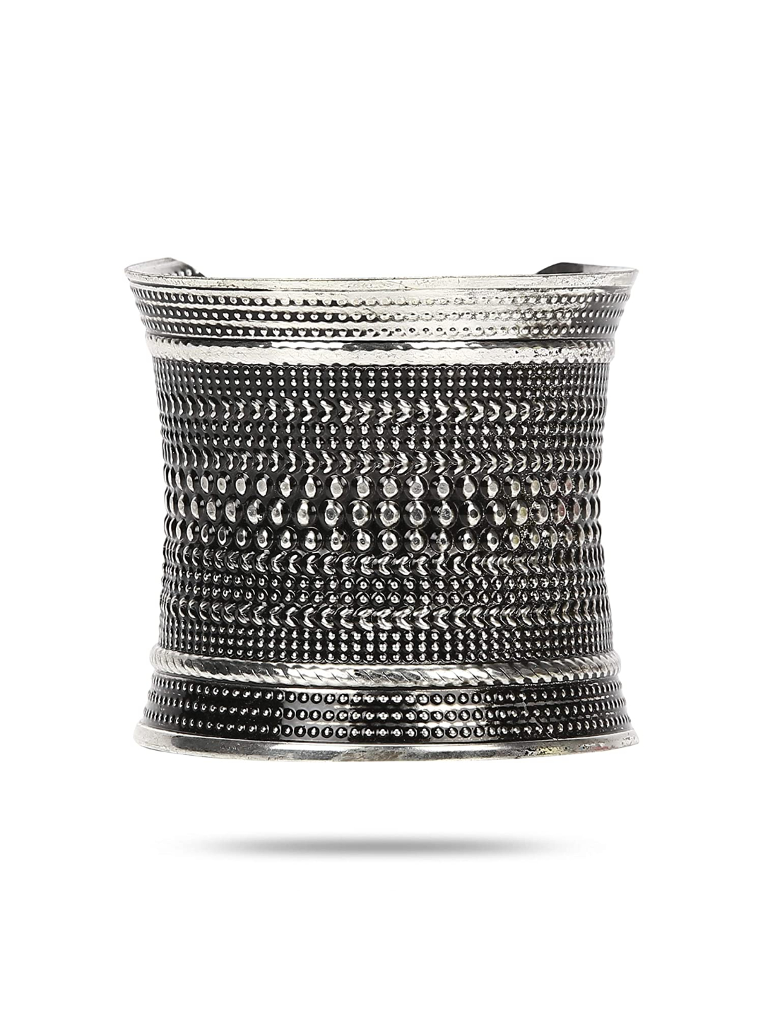 YouBella Women Silver-Toned Silver-Plated Cuff Bracelet