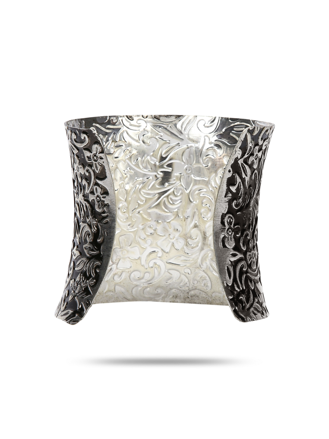 YouBella Jewellery Silver Plated Oxidised Cuff Bracelet Bangle for Women and Girls (Style 5)