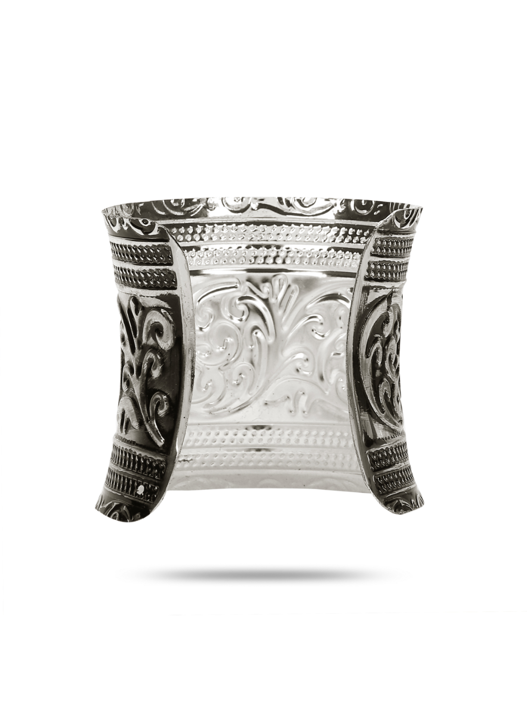 YouBella Jewellery Silver Plated Oxidised Cuff Bracelet Bangle for Women and Girls (Style 1)