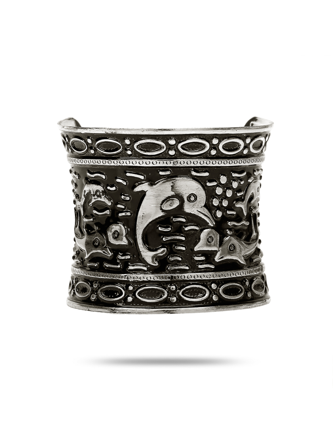 YouBella Jewellery Silver Plated Oxidised Cuff Bracelet Bangle for Women and Girls (Style 3)