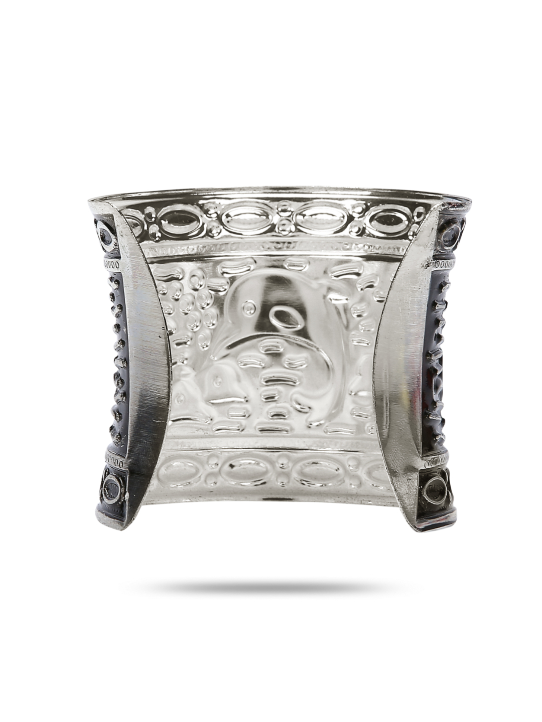 YouBella Jewellery Silver Plated Oxidised Cuff Bracelet Bangle for Women and Girls (Style 3)
