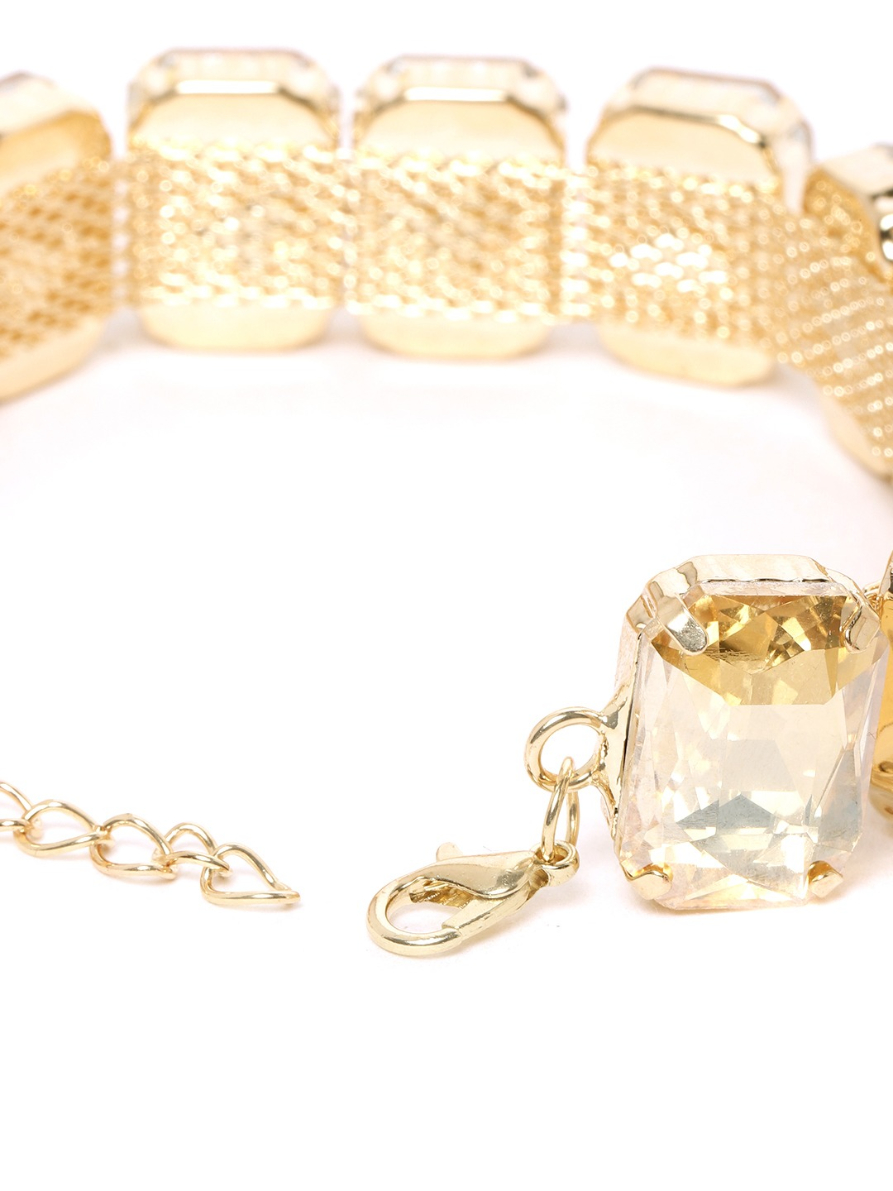 YouBella Red Gold-Plated Stone Studded Bracelet