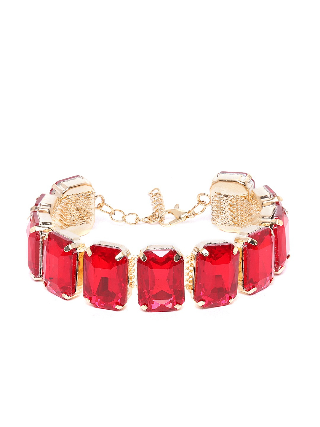 YouBella Green Gold-Plated Stone Studded Bracelet