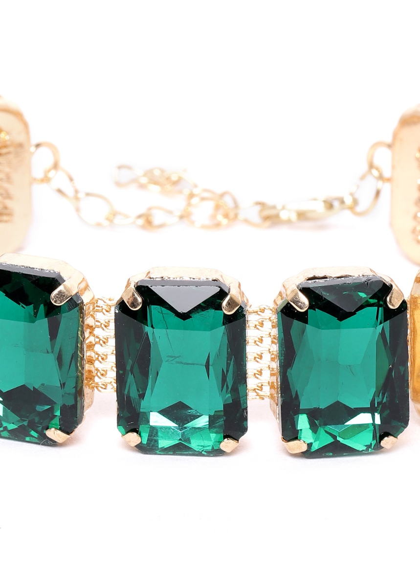 YouBella Multicoloured Gold-Plated Stone Studded Bracelet