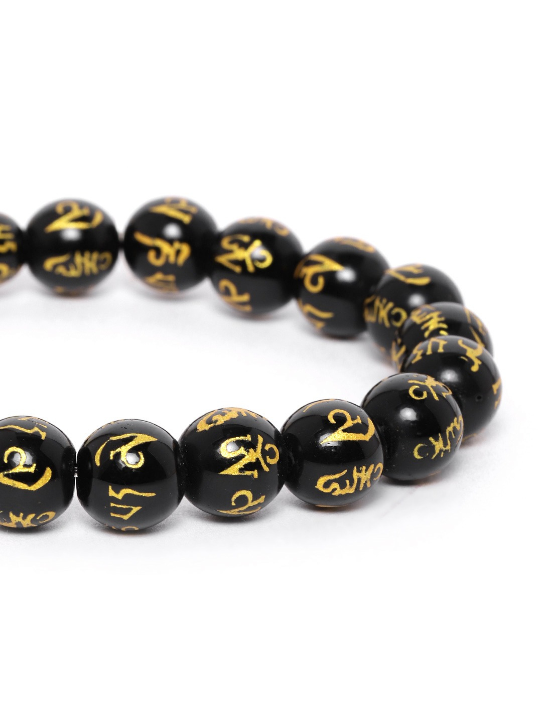 YouBella Black Gold-Plated Beaded Elasticated Dragon Shaped Bracelet