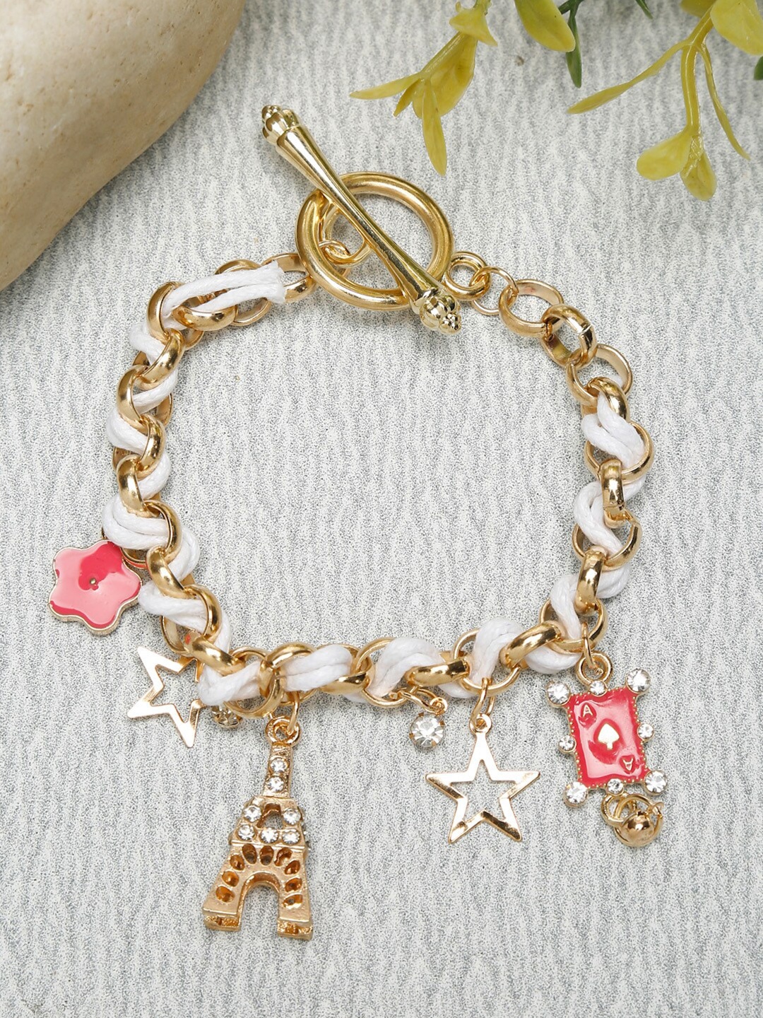 YouBella Jewellery Gold Plated Charm Bracelet for Girls and Women (Style 1)