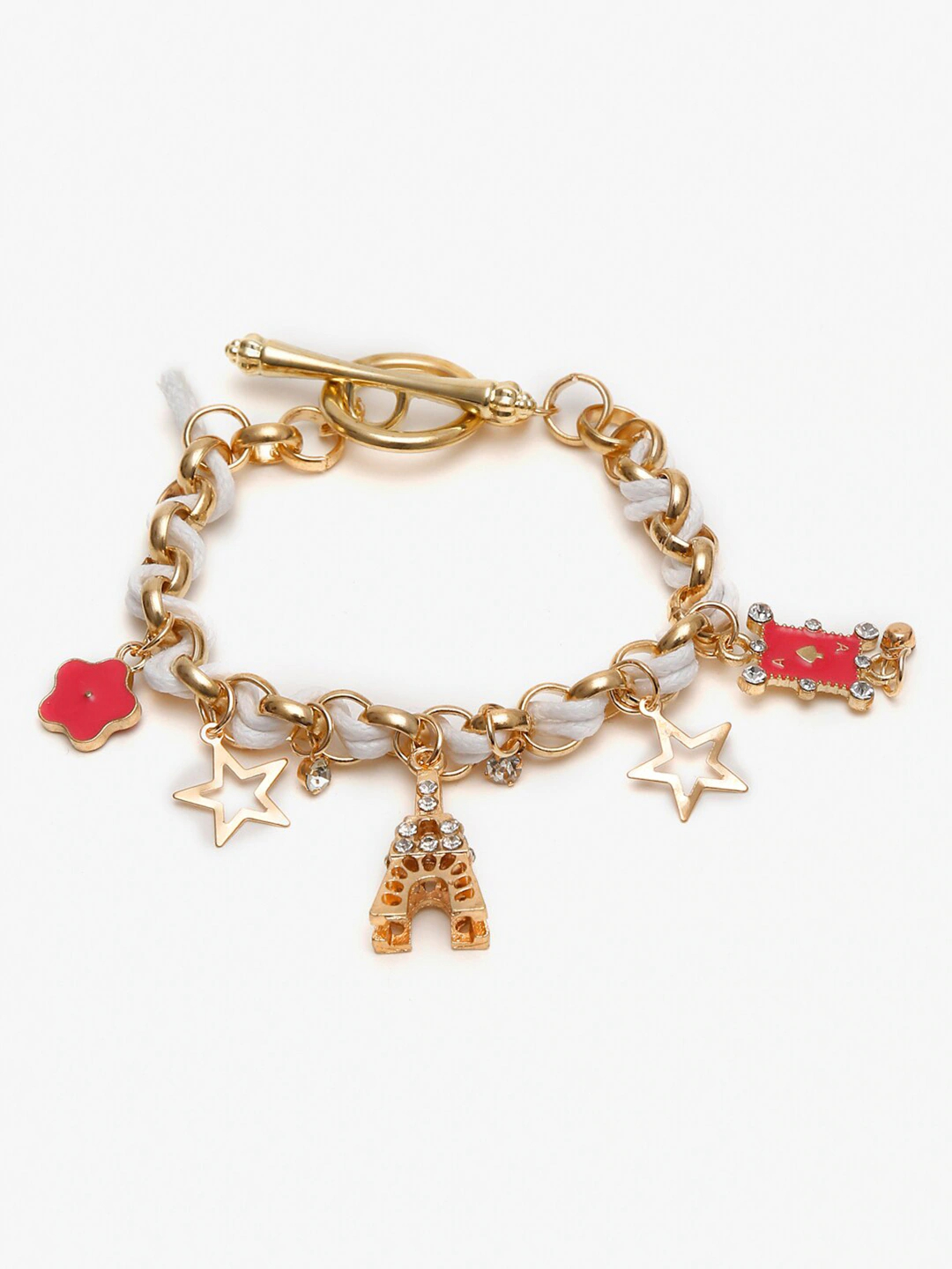 YouBella Jewellery Gold Plated Charm Bracelet for Girls and Women (Style 1)