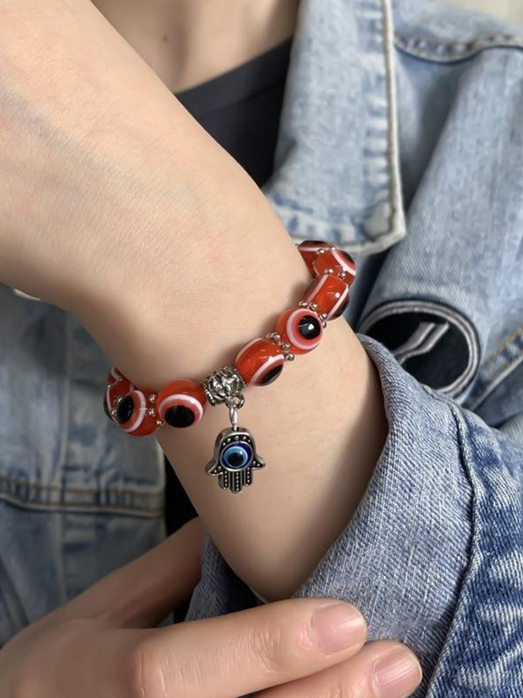 YouBella Jewellery Evil Eye Bracelet for Girls and Women (Red) (YBBN_91776)