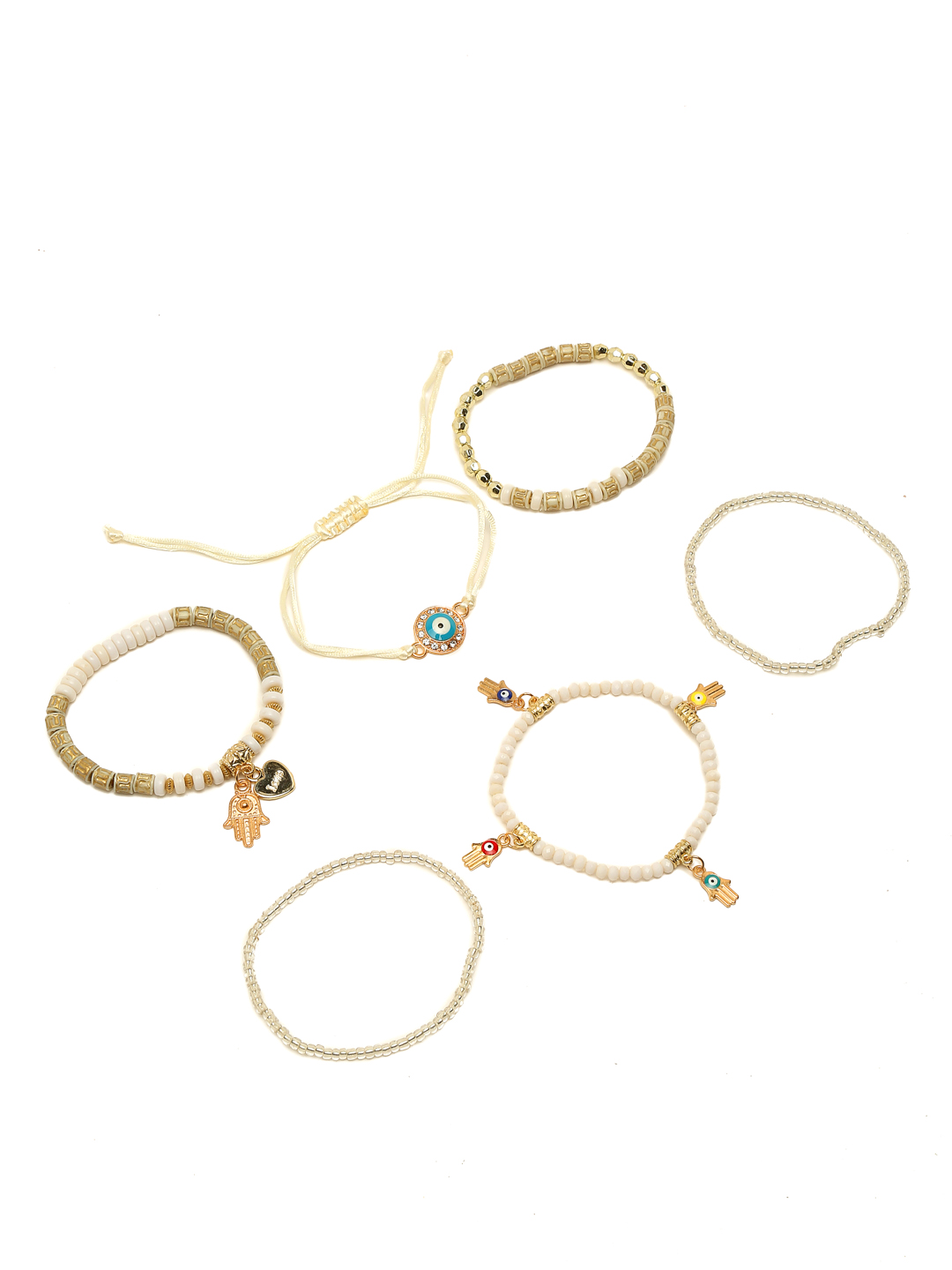 YouBella Jewellery Evil Eye Bracelet for Girls and Women (White) (YBBN_91783)