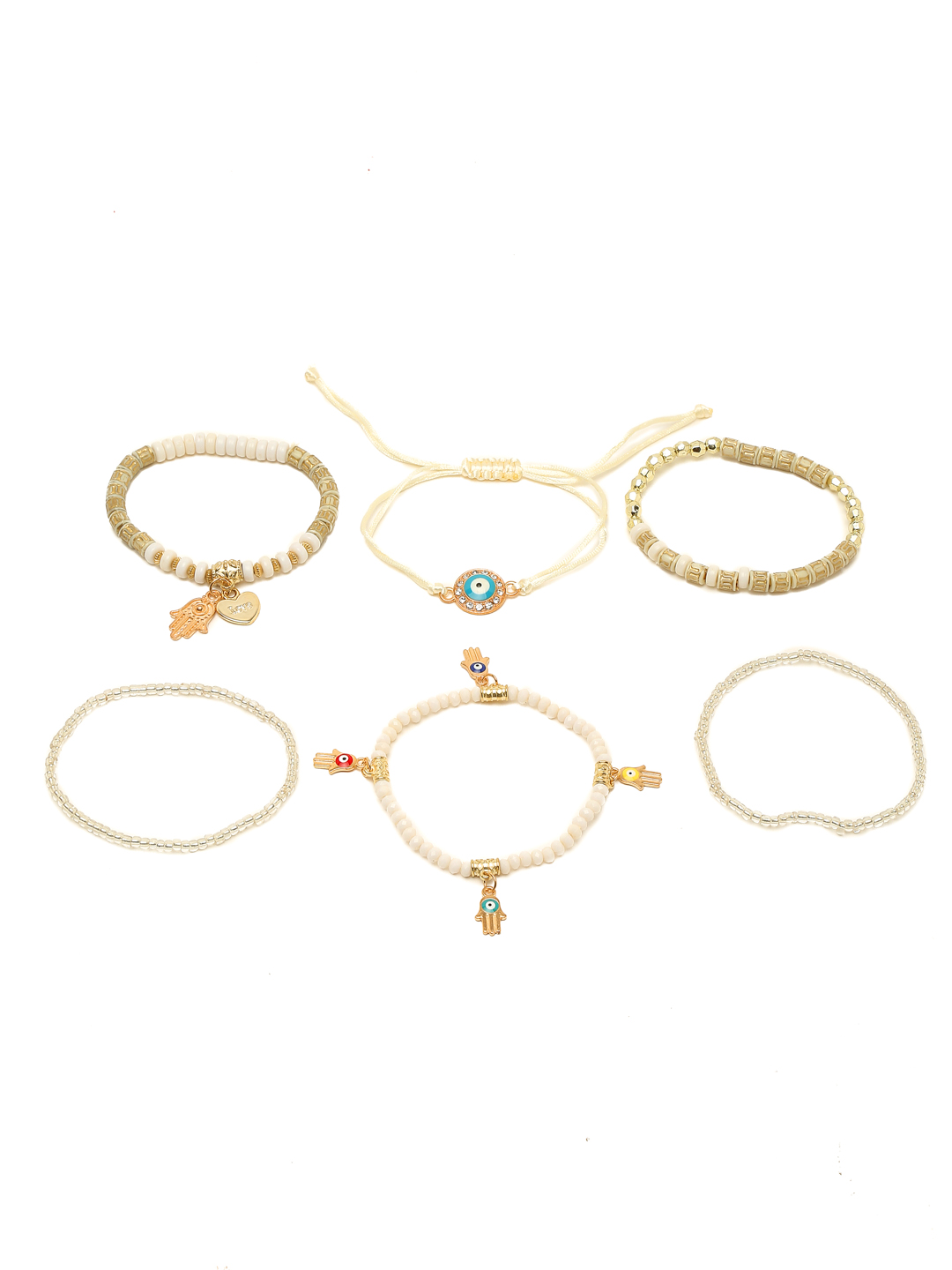 YouBella Jewellery Evil Eye Bracelet for Girls and Women (White) (YBBN_91783)