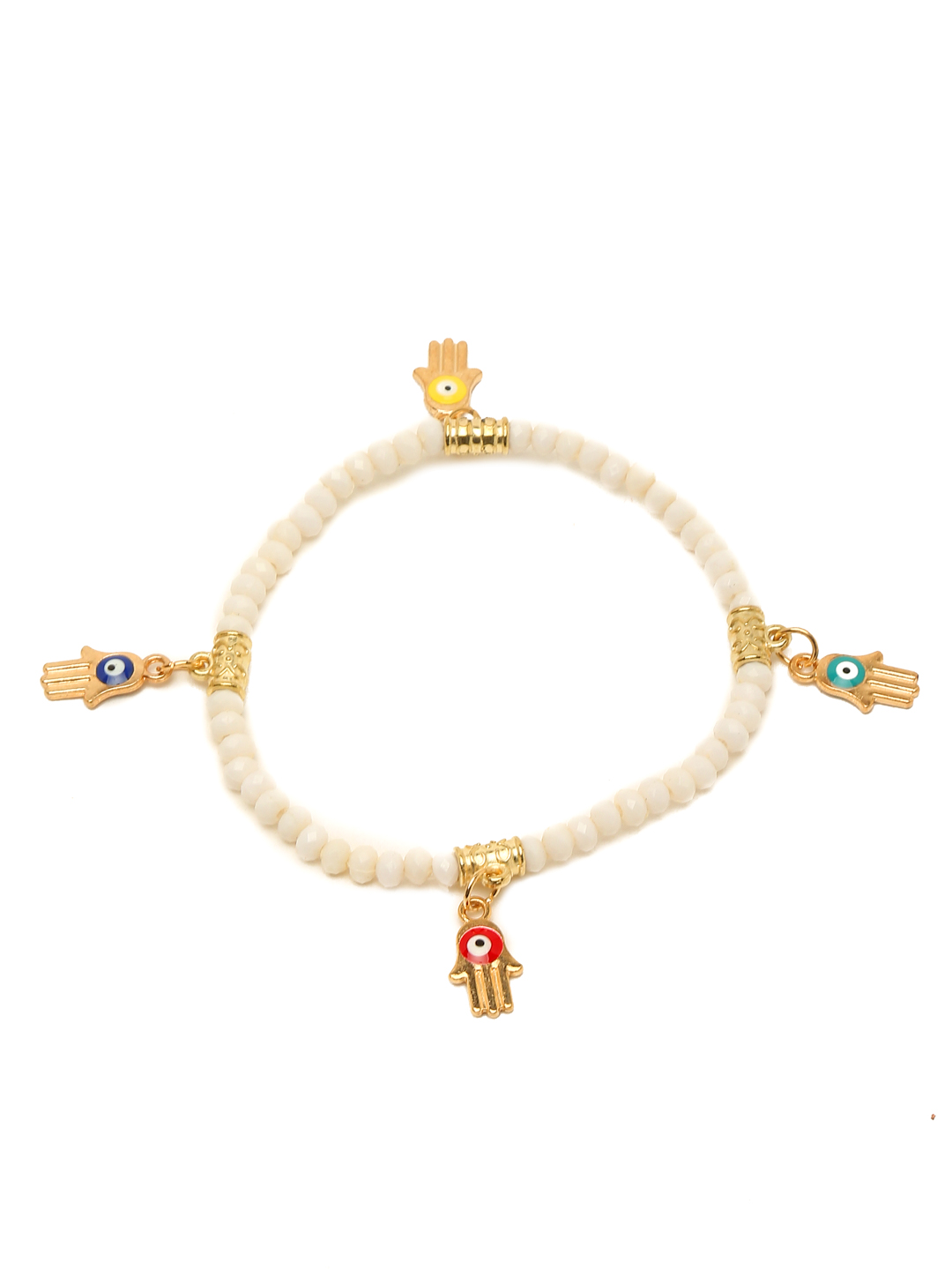 YouBella Jewellery Evil Eye Bracelet for Girls and Women (White) (YBBN_91783)