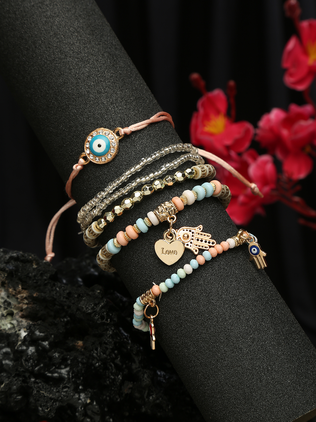 YouBella Jewellery Evil Eye Bracelet for Girls and Women (Multicolor) (YBBN_91785)