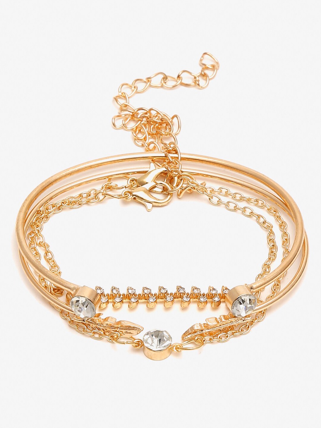 YouBella Jewellery Gold Plated Bracelet Set for Girls and Women (Gold) (YBBN_91786)