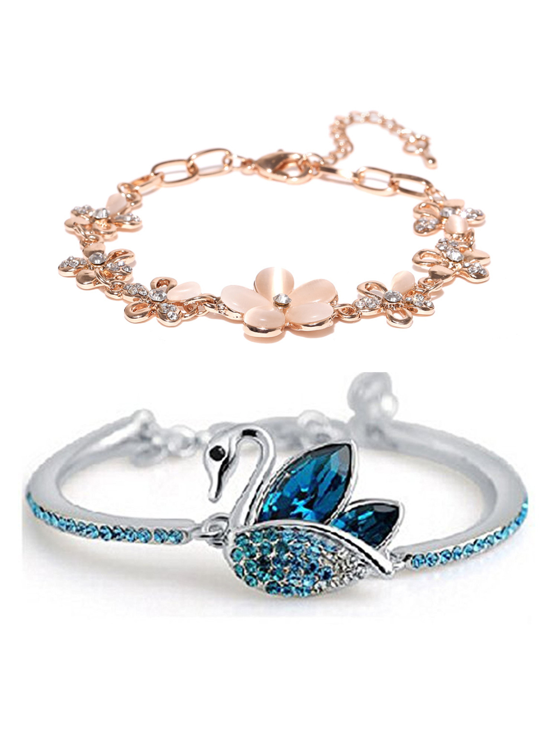YouBella Jewellery Gold & Silver Plated Bracelet Combo for Girls and Women