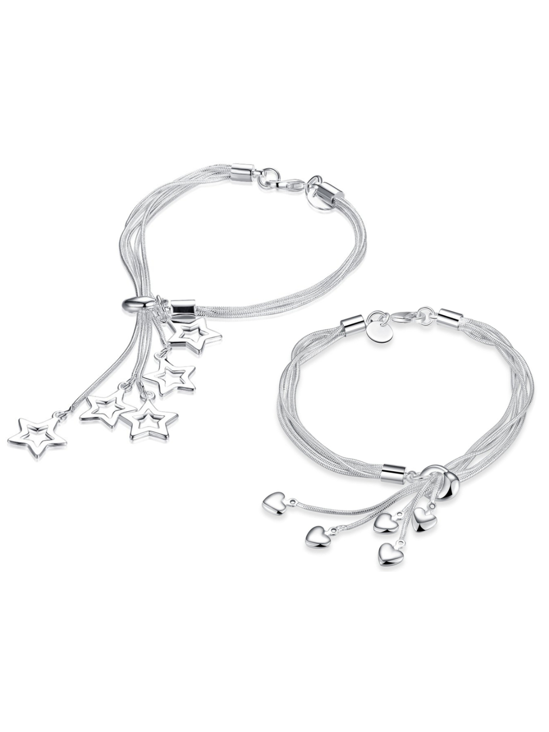YouBella Jewellery Silver Plated  Charm Bracelet Combo for Girls and Women