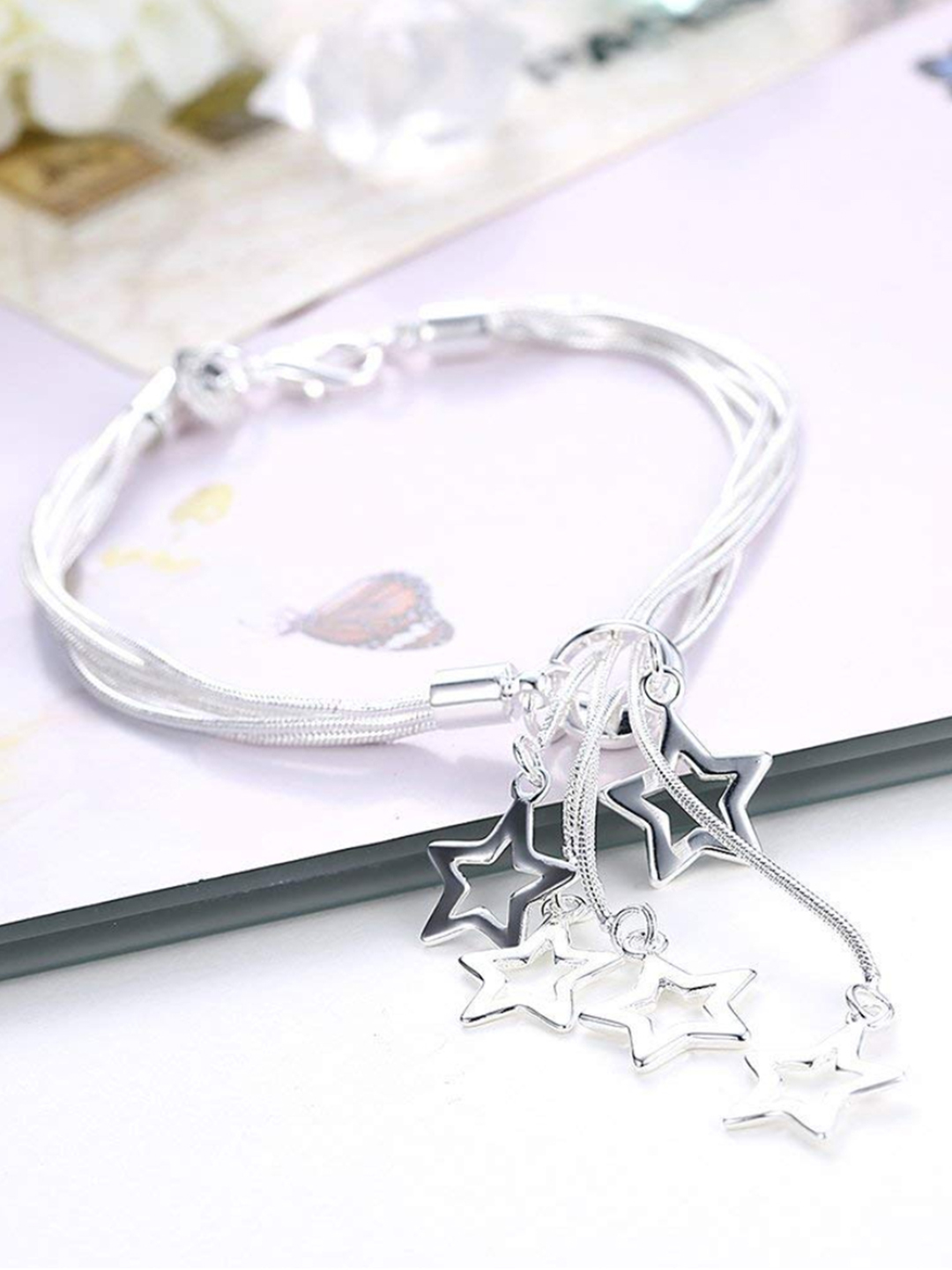 YouBella Jewellery Silver Plated  Charm Bracelet Combo for Girls and Women