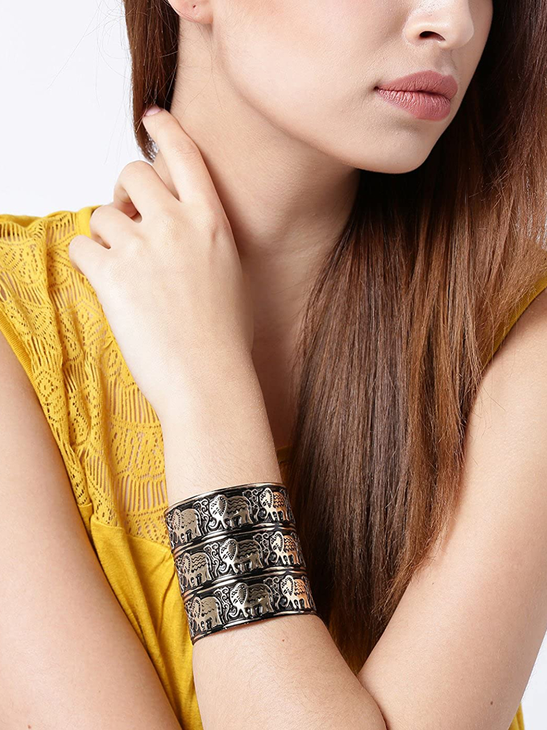 YouBella Jewellery Gold Plated Cuff Bracelet Combo for Girls and Women