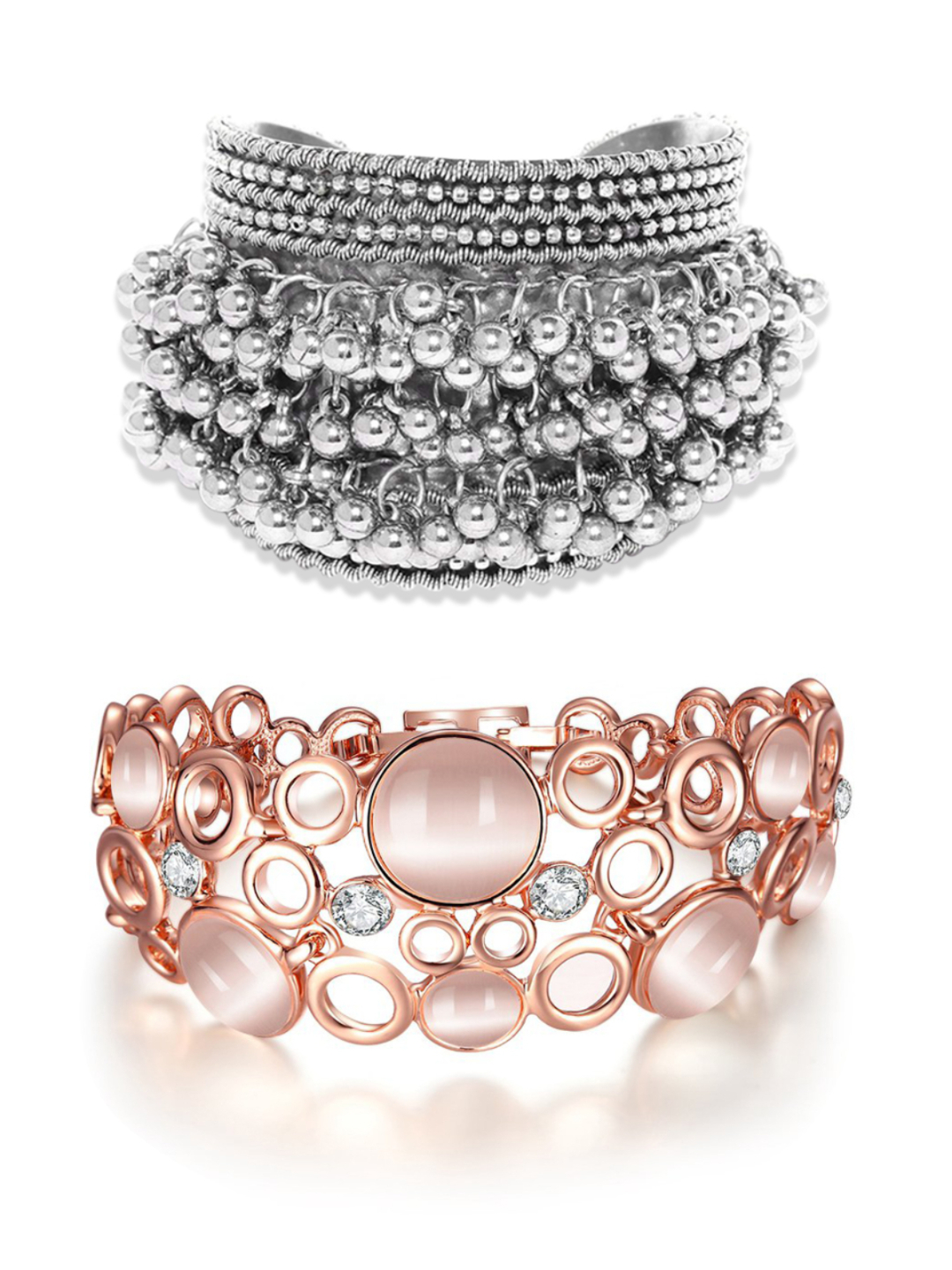YouBella Jewellery Gold & Silver Plated Bracelet Combo for Girls and Women