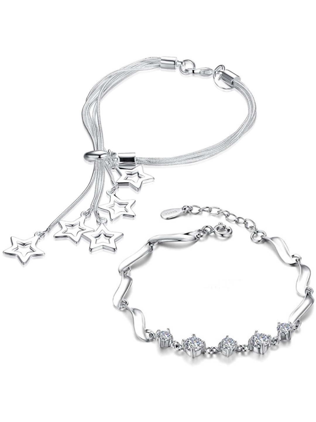 YouBella Jewellery Silver Plated  Bracelet Combo for Girls and Women