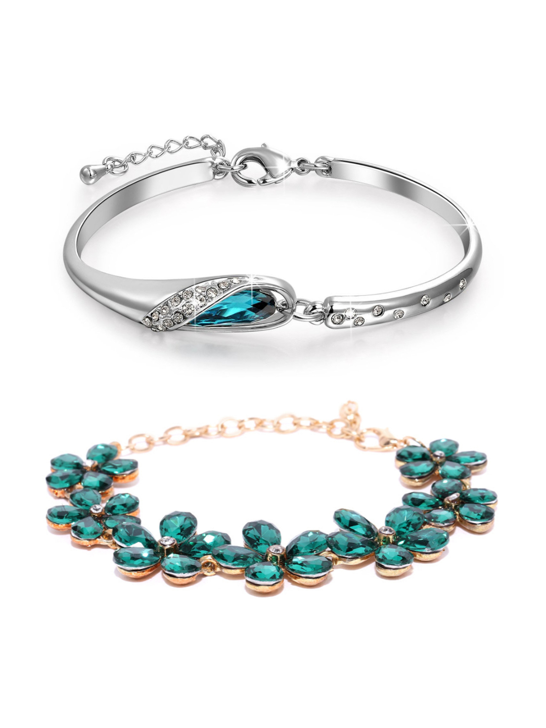 YouBella Jewellery Gold & Silver Plated Bracelet Combo for Girls and Women