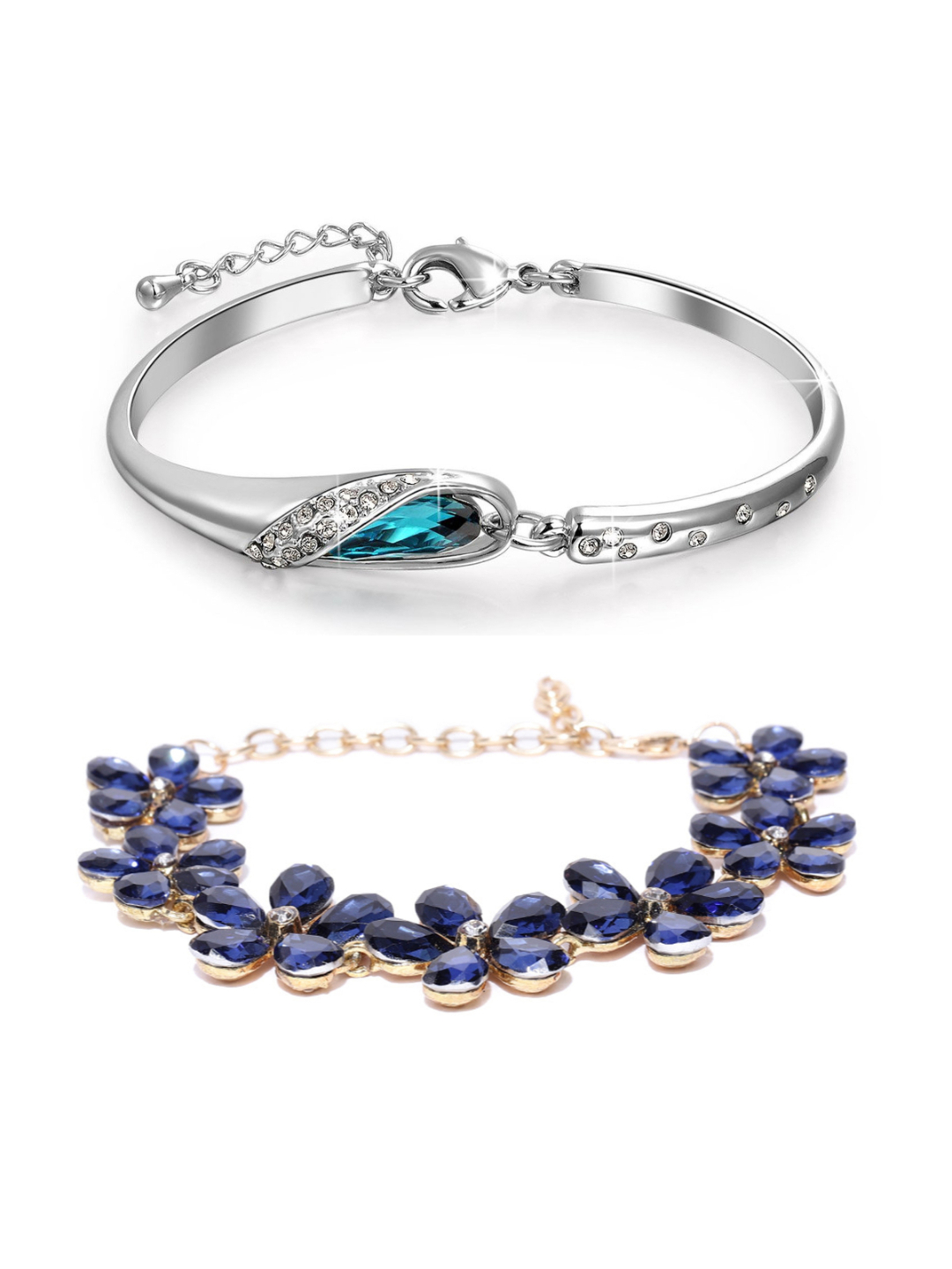 YouBella Jewellery Gold & Silver Plated Bracelet Combo for Girls and Women